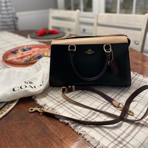 COACH Color Block Selena Bond Bag Gold/Black